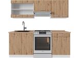 Vicco Cucina Componibile R-Line, 200 Cm , Pt Rovere, Rovere Artigianale/Bianco