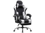 Gtplayer Sedia Da Ufficio Sedia Da Gioco In Tessuto Poltrona Da Gioco Sedia Da Gioco Ergonomica Con Poggiapiedi, Poggiatesta Cuscino Lombare, Sedia Da Gioco Imbottita, Bianco