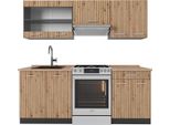 Vicco Cucina Componibile R-Line, 200 Cm , Pt Rovere, Rovere Artigianale/Antracite
