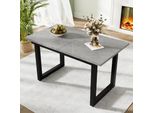 Tavolo Da Pranzo Rettangolare Flieks, Tavolo Da Cucina Tavolo Da Pranzo Allungabile, Tavolo In Legno Tavolo Bar Tavolo Alto Con Gambe In Metallo, 140/180X80X75Cm, Grigio