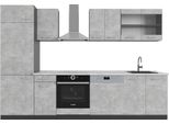 Vicco Cucina Componibile R-Line, 300 Cm , Pl Marmo, Calcestruzzo/Antracite