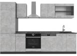 Vicco Cucina Componibile R-Line, 300 Cm , Pl Antracite, Calcestruzzo/Antracite