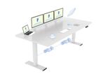 Flexispot QB2 Scrivania Regolabile In Altezza Elettricamente 200X80Cm, 2 Motori Potenti, Portata 120 Kg, Protezione Anticollisione, 4 Funzioni Di Memoria (Bianco)