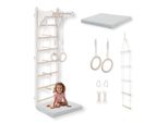 Scala Ginnica Per Bambini (210 Cm), Scala A Muro In Legno, Struttura Per Arrampicata Per Bambini, Ruote Ginniche, Materasso Protettivo