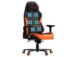 Gtplayer Sedia Da Gioco Con Massaggio, Sedia Da Gioco Con Poggiapiedi Con Cuscino A Molla, Poltrona Da Gioco Ergonomica Sedia Da Ufficio 4D Braccioli, Sedia Per Pc Arancione