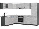 Vicco Cucina Angolare Completa R-Line, 227 X 287 Cm , Pl Marmo, Calcestruzzo/Antracite