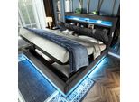 Letto Imbottito Flieks 140X200Cm Con Funzione Di Ricarica (Usb & Type-C), Letto Matrimoniale Per Ragazzi Con Led, Letto Contenitore Letto A Molle Con Spazio Di Archiviazione, Lino, Grigio