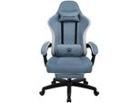 Luckracer Sedia Da Gioco Con Poggiapiedi Sedia Da Ufficio Ergonomica Con Cuscino Lombare Regolabile, Poggiatesta Sedia Da Gioco, Regolabile In Altezza Azzurro