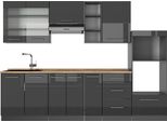 Vicco Cucina Componibile Fame-Line, 280 Cm , Pl Rovere, Antracite Lucido/Antracite