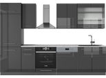 Vicco Cucina Componibile Fame-Line, 300 Cm , Pl Marmo, Antracite Lucido/Antracite