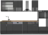 Vicco Cucina Componibile Fame-Line, 300 Cm Con Armadio Alto, Pl Rovere, Antracite Lucido/Antracite
