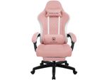 Luckracer Sedia Da Gioco Con Poggiapiedi Sedia Da Ufficio Ergonomica Con Cuscino Lombare Regolabile, Sedia Da Gioco Con Poggiatesta, Regolabile In Altezza Rosa