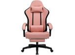 Luckracer Sedia Da Gioco Con Poggiapiedi Sedia Da Ufficio Ergonomica Con Cuscino Lombare Regolabile, Sedia Da Gioco Con Poggiatesta, Altezza Regolabile Arancione