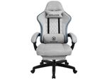 Luckracer Sedia Da Gioco Con Poggiapiedi Sedia Da Ufficio Ergonomica Con Cuscino Lombare Regolabile, Sedia Da Gioco Con Poggiatesta, Regolabile In Altezza, Grigio