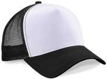 Trucker Retro Cap Beechfield Snapback Cap 5-Panel Vari Colori Colori (Nero/Bianco)