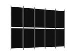 Syfax™ Divisorio A 5 Pannelli Nero 250X180 Cm In Tessuto