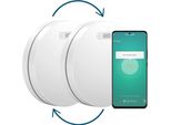 Aroha Smart Connect & Link Rilevatore Di Fumo Collegabile E Wifi - Batteria Da 10 Anni, Sensore Fumo Wifi Con App Tuya & Smartlife - Allarme Anticendio - 2 Pezzi