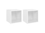 Syfax™ Mobili Porta Tv 2 Pz Bianco 37X35X37 Cm In Legno Multistrato