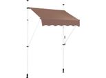 Costway Tenda Da Sole A Morsetto Larga 150 Cm, Tenda Da Sole Per Balconi Senza Foratura, Resistente Ai Raggi Uv, Regolabile In Altezza, Idrorepellente, Tenda Da Sole Con Manovella Caffè