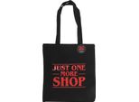 Something Different - Borsa Tote "Just One More Shop"", Misto Poliestere-Cotone SD10423 (Taglia Unica) (Nero/Rosso)"