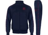 Fc Barcelona - Tuta Da Ginnastica Per Uomo, Incollata GF1290 (Xl) (Blu Marino Scuro)