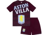 Aston Villa Fc - Pigiama Con Pantaloncini Da Bambino GF1292 (134) (Vino Rosso)