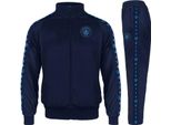 Manchester City Fc - Tuta Da Ginnastica Da Ragazzo, Con Legatura GF1316 (134) (Blu Scuro)