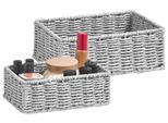 Zeller Present Cestino Portaoggetti 20X14X7Cm 24X18X9Cm Grigio 2 Pezzi