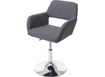 Sedia Da Pranzo HWC-A50 Iii, Sedia Da Cucina, Retrò Anni '50, Tessuto/Tessuto ~ Grigio, Base Cromata