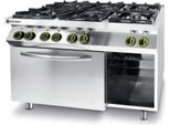 Hendi Kitchen Line Piano Cottura A Gas A 6 Fuochi Con Forno Gn 1/1, Kitchen Line, 230V/3000W, 28,5Kw, 1200X722X(H)900Mm