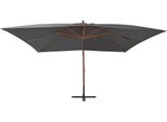 Vidaxl Ombrello Ampel Con Palo In Legno 400X300 Cm Antracite