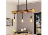 Zmh Lampada A Sospensione In Legno Vintage Con Trave In Legno 61CM Altezza Regolabile Lampada A Sospensione Industriale Per Sala Da Pranzo Cucina Soggiorno Bar Ristorante