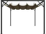 Padiglione Da Giardino Con Tetto Retrattile 3X3 M Taupe 180 G/M²