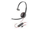 Poly Blackwire C3210 - Cuffie - Archetto - Ufficio/Centralino - Nero - Binaurale - Volume + - Volume -