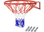 Costway Anello Da Basket Ø 45 Cm Con Rete, Canestro Da Basket Con Struttura In Acciaio E Rete In Nylon Resistente Alle Intemperie, Canestro Da Basket Per Uso Interno Ed Esterno