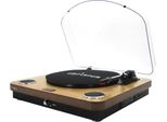 Aiwa Giradischi GBTUR-120WD Nero E Legno Con Bluetooth, Radio E MP3 33/45/78 Rpm