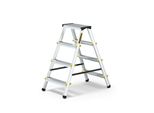 Drabest | Scala A Pioli Pieghevole Con 4 Gradini, Portata 150 Kg - Alluminio, Piedi Antiscivolo, Scala In Alluminio,