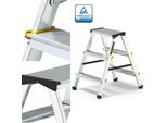 Drabest | Scala A 3 Gradini In Alluminio - Pieghevole - Antiscivolo - Capacità Di Carico 150 Kg - Multifunzionale