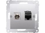 Presa Sat "F"" + RJ45 Simon 54 Modulo Premium Argento"
