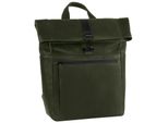 Leonhard Heyden Pelle Zaino Per Il Tempo Libero Zaino Con Scomparto Per Laptop Den Haag Rolltop Backpack Olive Verde