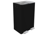 Spirella Cestino Per Rifiuti Sistema Di Separazione Dei Rifiuti Con Coperchio 60 L (2X30 Litri) Con Cestino Interno Grande Cestino Per Rifiuti Cestino A Pedale Acciaio Inox Nero