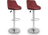 Aga 2X Sgabello Da Bar Rosso Scuro