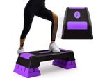 Costway Stepper Aerobico Regolabile In Altezza Con 3 Gradini 12 / 17 / 22 Cm Pedana Di Appoggio 150 Kg Di Portata Stepbench Fitness Stepper Viola