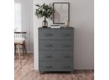 Vidaxl Credenza Hamar Grigio Scuro 79X40X103,5 Cm In Legno Di Pino Massiccio