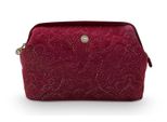 Pip Studio Borsa Da Toilette Cosmetic Purse Velvet Quiltey Days Red Bordeaux