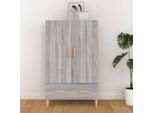 The Living Store Credenza Grey Sonoma 70X31X115 Cm Materiale A Base Di Legno