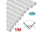 Jopassy 10X1M Profilo Led In Alluminio Profilo Led In Alluminio Binario In Alluminio Modelli Interni Per Strisce Led Apparecchio Anodizzato Forma A V