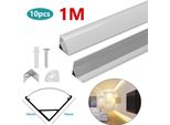 Fiqops 10X1M Led Profilo In Alluminio Striscia Led Modelli Interni Di Binari In Alluminio, Forma A V