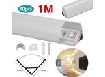 Jopassy 10X1M Led Profilo In Alluminio Striscia Led Modelli Interni Di Binari In Alluminio, Forma A V