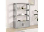 Credenza Cemento Grigio 80X30X119,5 Cm Materiale Legno